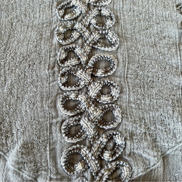 Free People Hooded High Low Tunic Dress Embroidered Drapey Hem Gray Small GUC - Picture 11 of 16